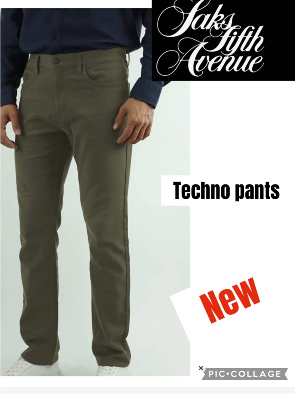 NEW Saks Fifth Avenue Techno Pants in Olive Green size 30